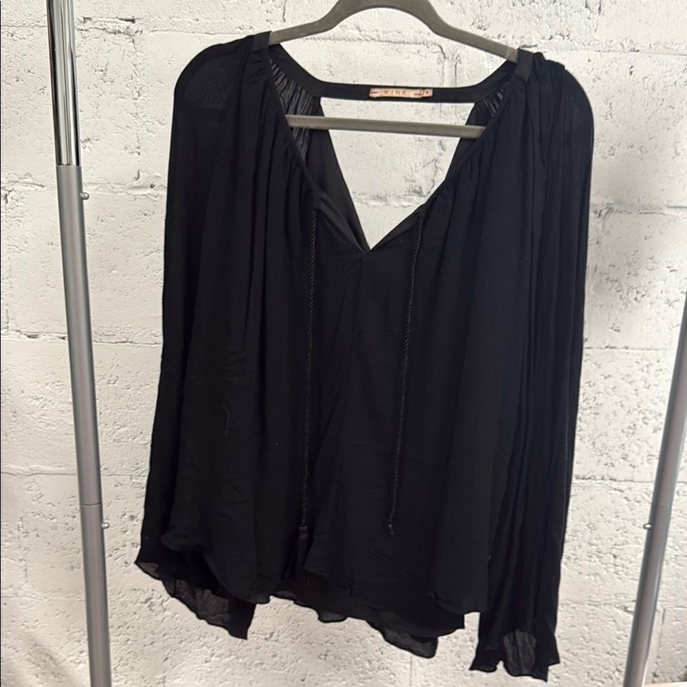 Chic Black Blouse - WINK - Size Small - Long Sleeve Great Condition Top